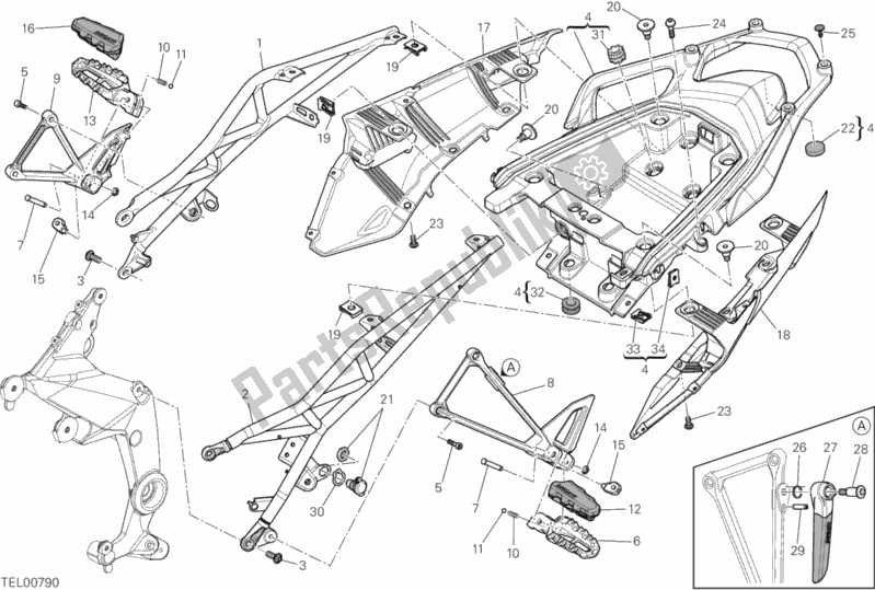 Todas las partes para Marco Trasero Comp. De Ducati Multistrada 1200 S Touring USA 2013
